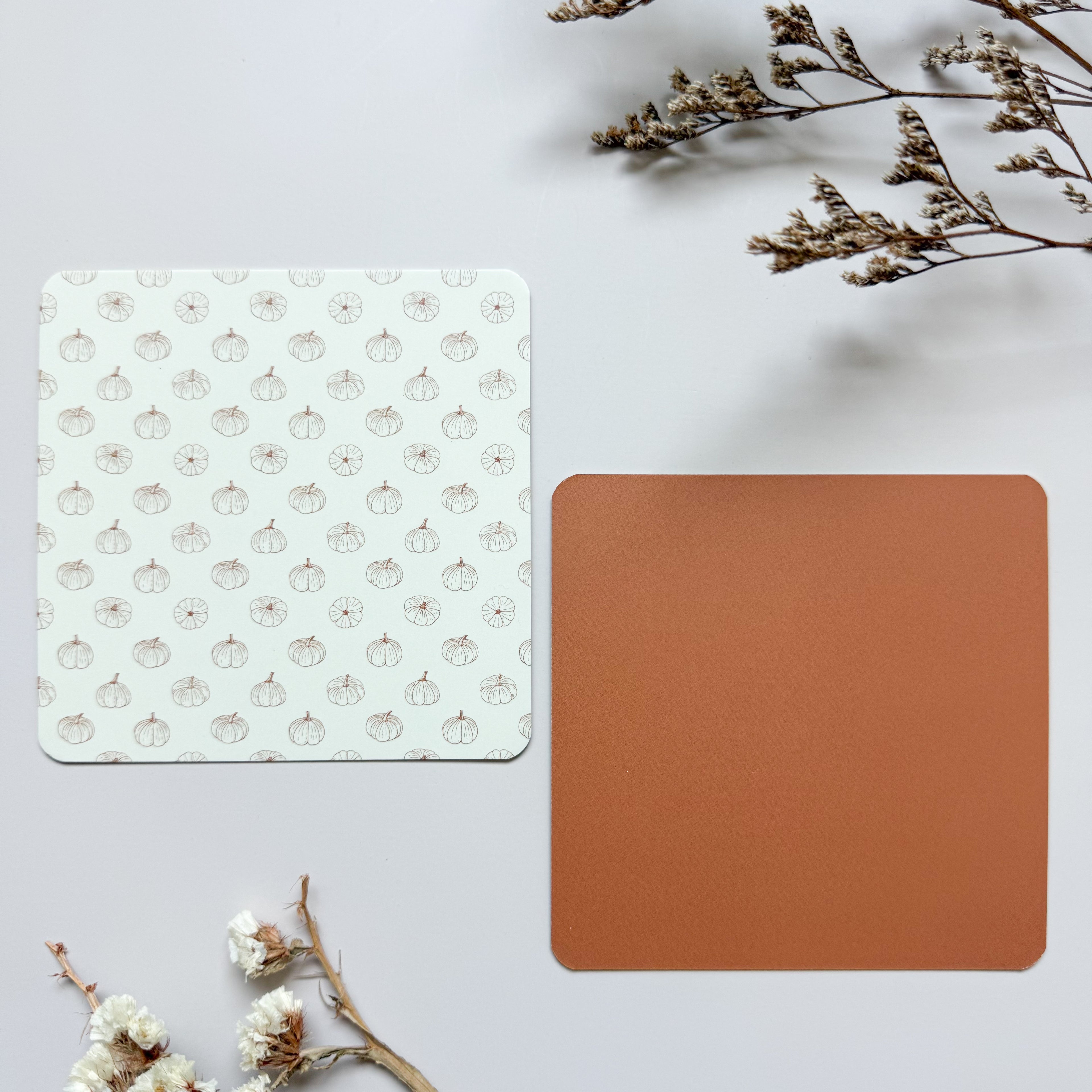 Reversible Single Backer Cards - Pumpkin & Terracotta 10pk