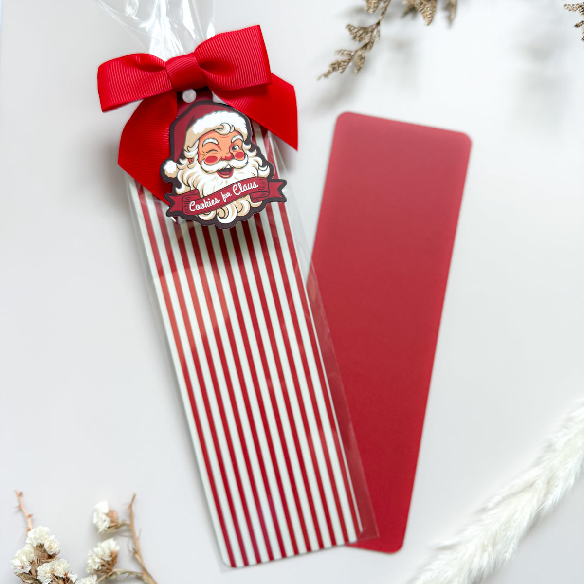 Grease resistant tall cookie backer - 2.625" x 8" (Red Stripe)  15pk for cookie packaging by Dough & Parcel
