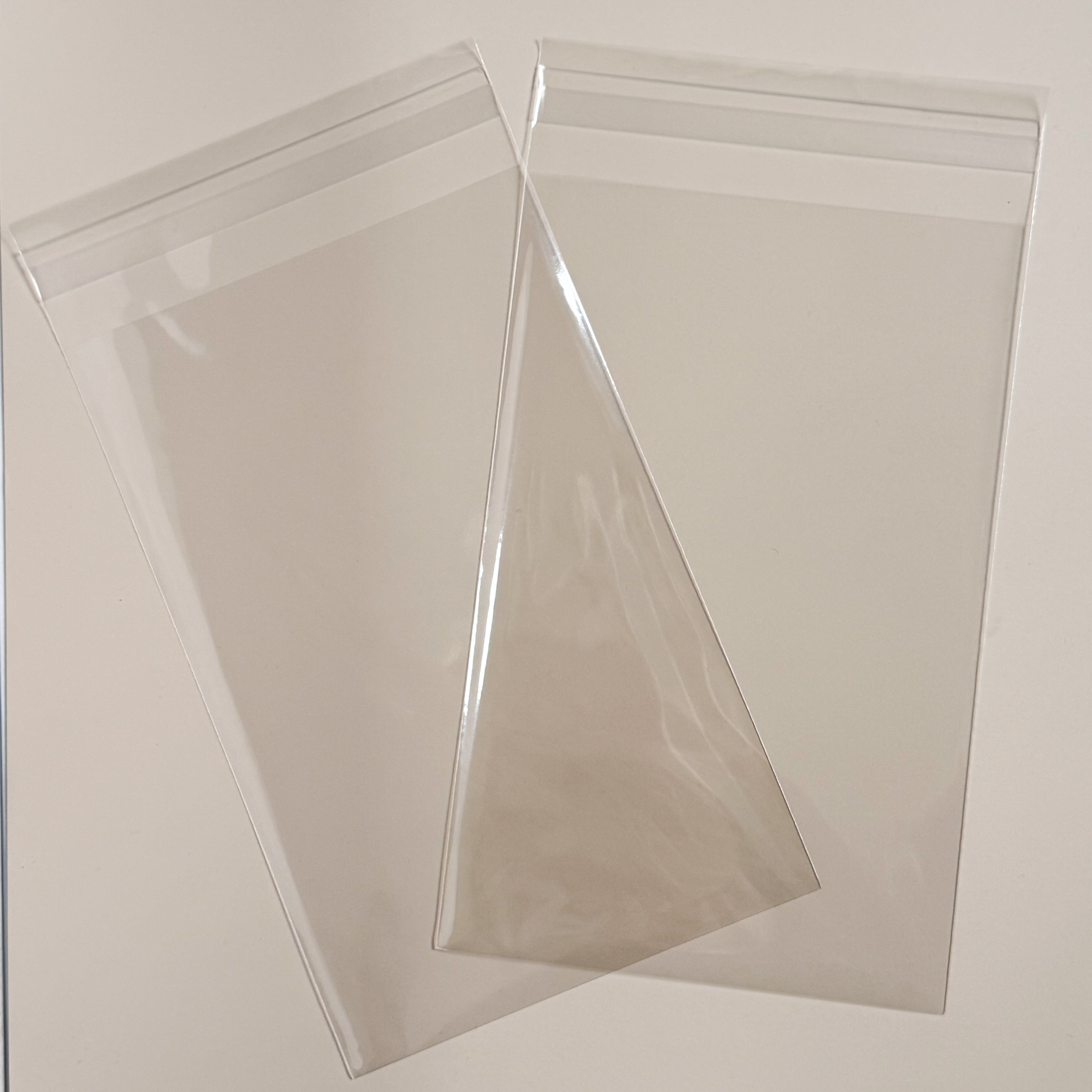 Clear Heat Seal Bags with flap - 5 1/8" x 8" - for Cookie Cards (100 pack)