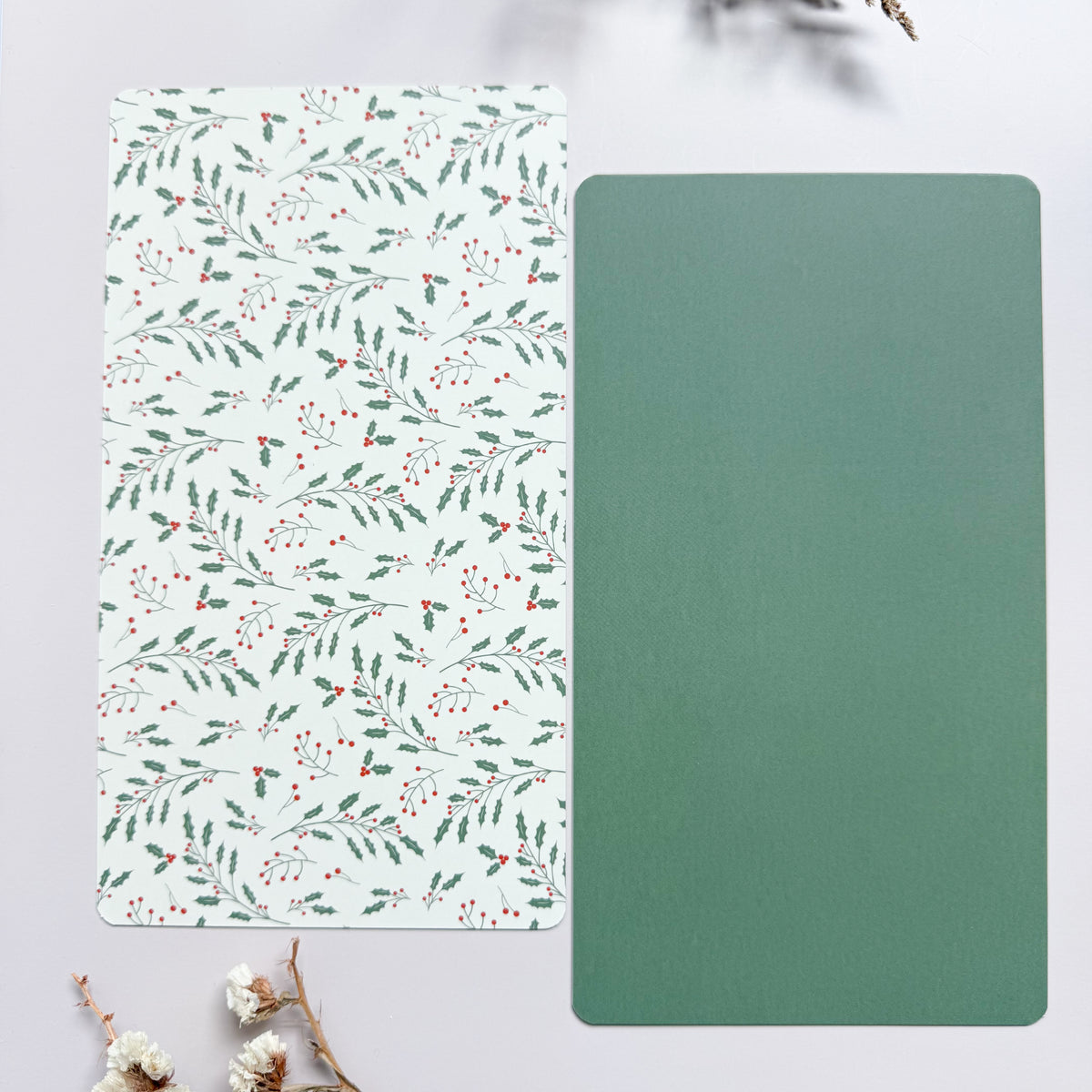 Reversible Duo Backer Cards - Holly & Sage 10pk for cookie packaging by Dough & Parcel