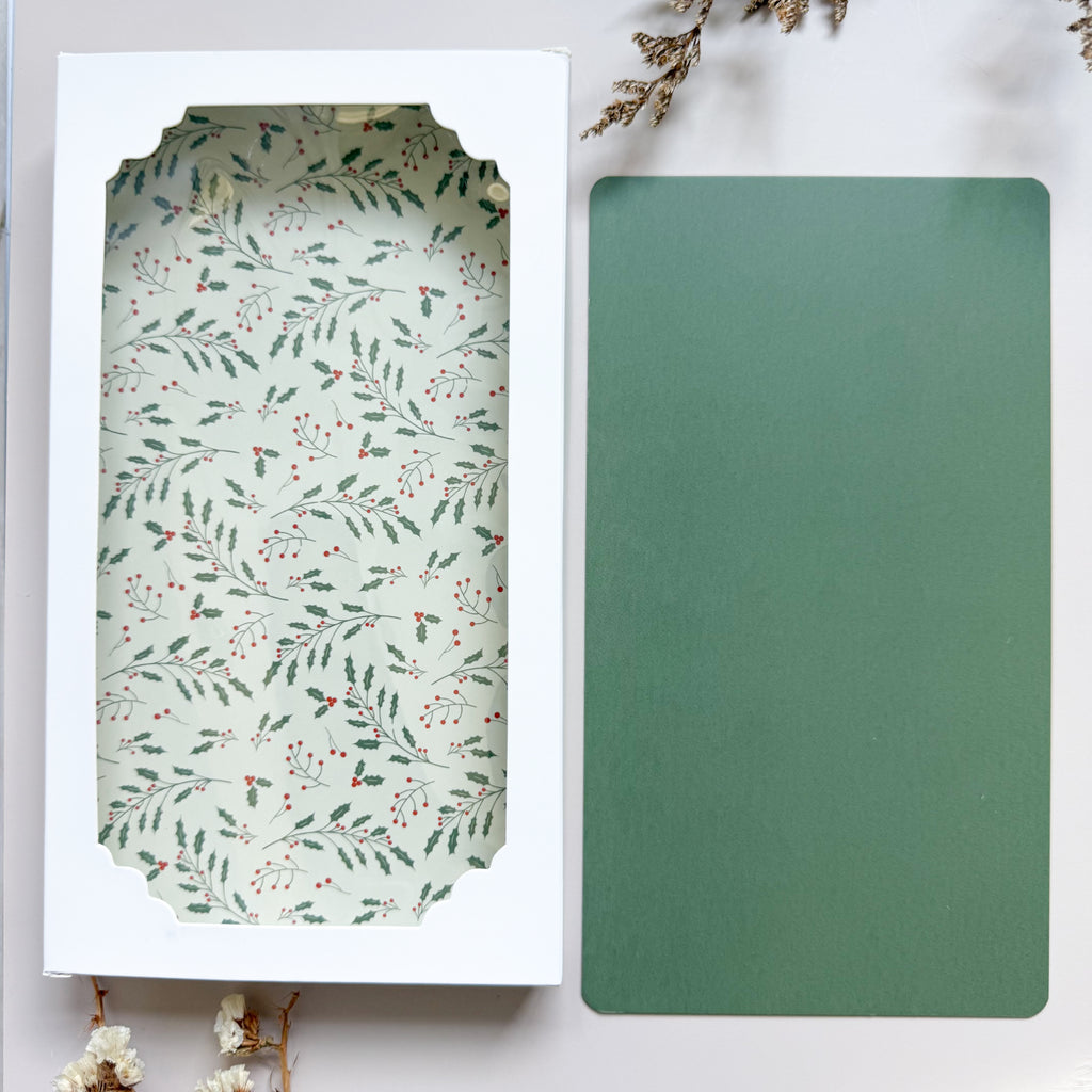 Reversible Duo Backer Cards - Holly & Sage 10pk for cookie packaging by Dough & Parcel