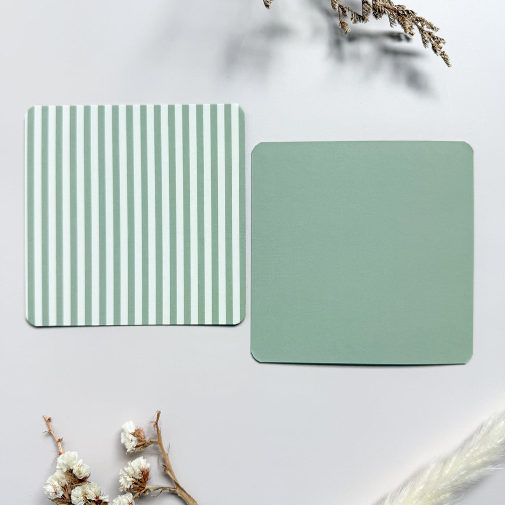 Single Backer Cards - Sage stripe 10pk for cookie packaging by Dough & Parcel