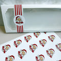 Hojas de pegatinas redondas de Papá Noel
