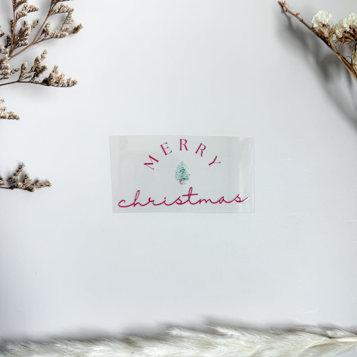 Red Merry Christmas UV DTF Decals (5 pack)