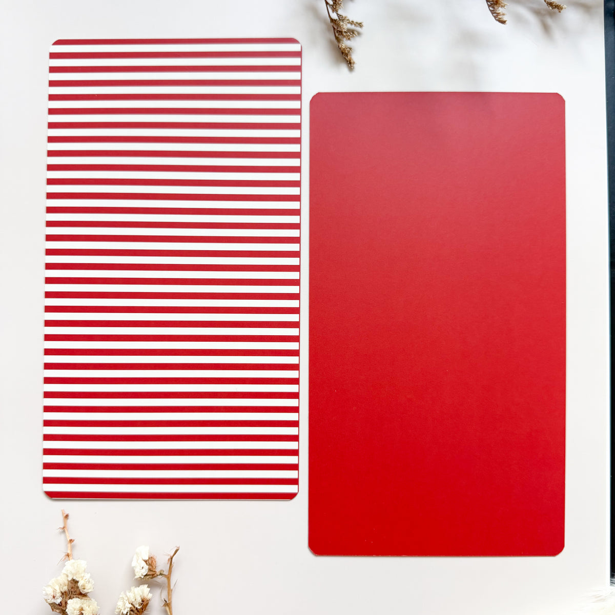 Reversible Duo Backer Cards - Red Stripe 10pk for cookie packaging by Dough & Parcel