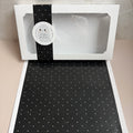 Black with Cream Dots long wrap stickers for cookie boxes and bakery packaging
