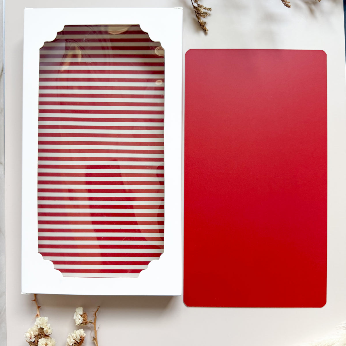 Reversible Duo Backer Cards - Red Stripe 10pk for cookie packaging by Dough & Parcel