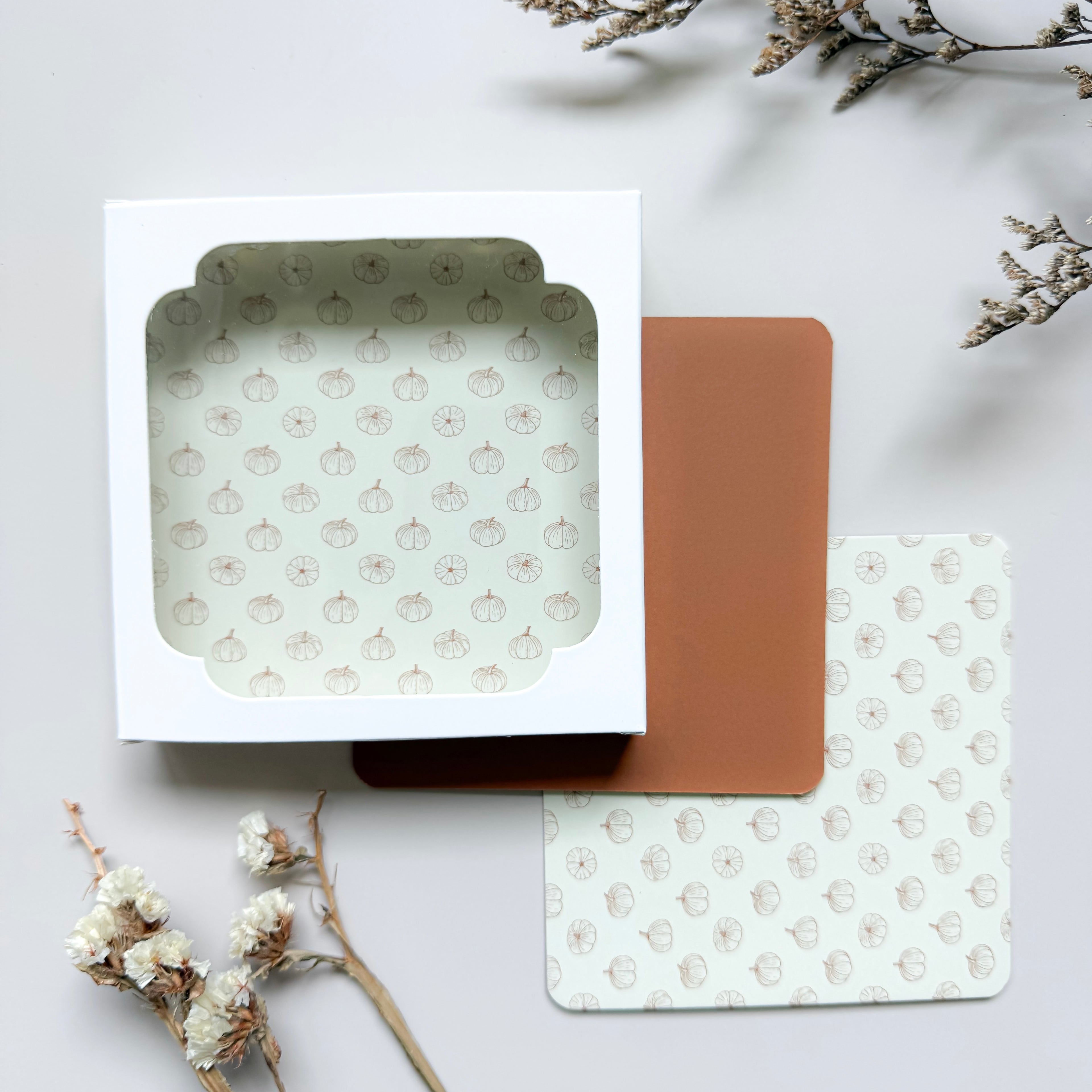 Reversible Single Backer Cards - Pumpkin & Terracotta 10pk