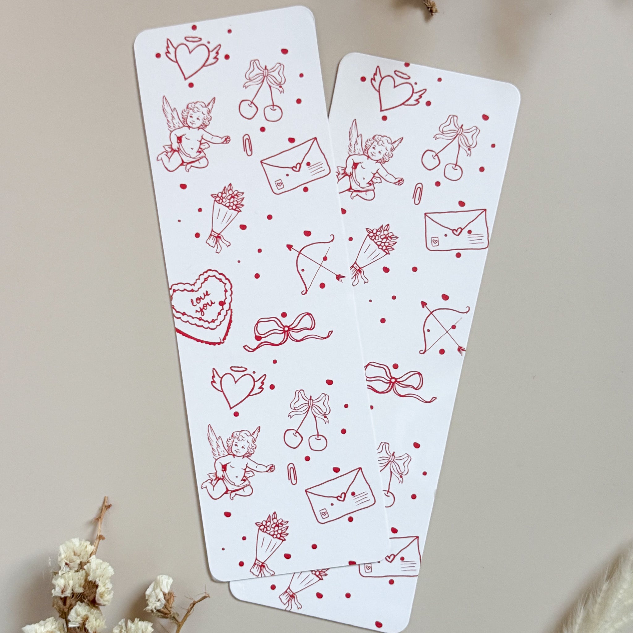 Grease Resistant Tall Cookie Backer - 2.625" x 8" (Vintage Valentine) (25 pack)