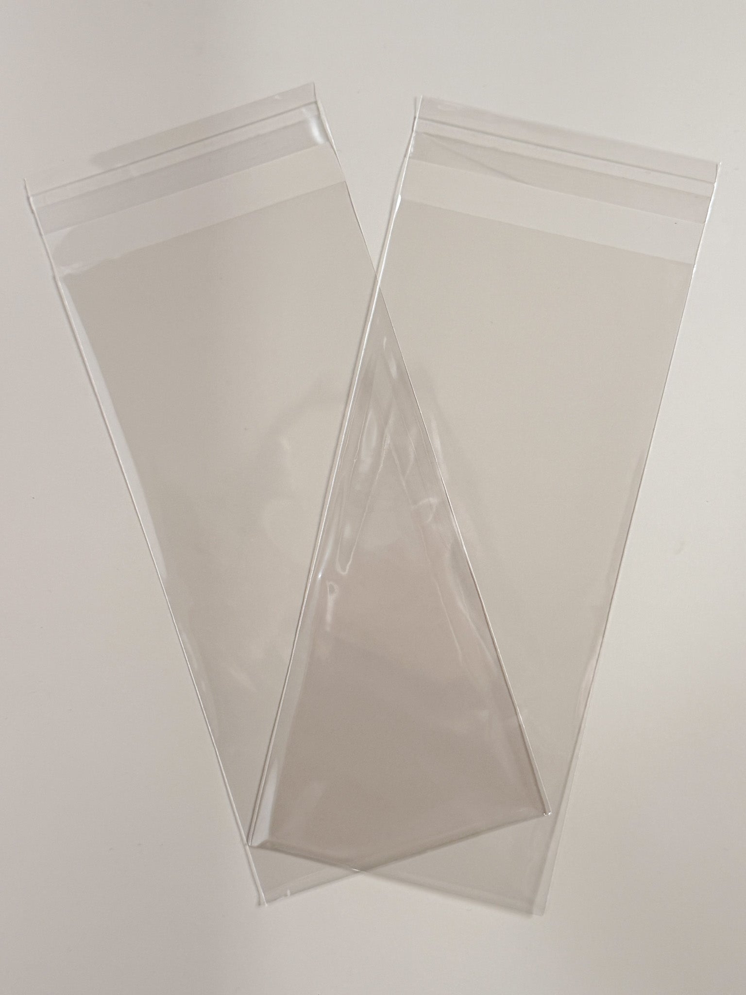 Clear Heat Seal Bags with flap - 4 1/16" x 8 15/16" (100 pack) for Cookie Card Boxes
